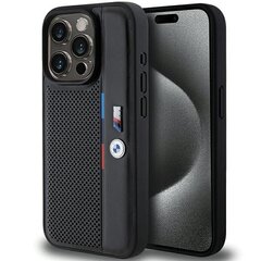 BMW BMHCP15L23PUPVK iPhone 15 Pro 6.1" czarny|black hardcase Perforated Tricolor Line цена и информация | Чехлы для телефонов | pigu.lt