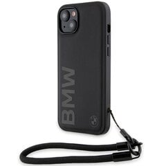 BMW BMHCP15M23RMRLK iPhone 15 Plus | 14 Plus 6.7" czarny|black hardcase Signature Leather Wordmark Cord цена и информация | Чехлы для телефонов | pigu.lt