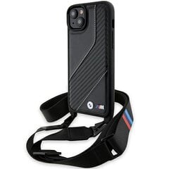 BMW BMHCP15S23PSCCK iPhone 15 | 14 | 13 czarny|black hardcase M Edition Carbon Stripe & Strap цена и информация | Чехлы для телефонов | pigu.lt