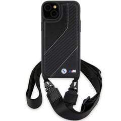 BMW BMHCP15S23PSCCK iPhone 15 | 14 | 13 czarny|black hardcase M Edition Carbon Stripe & Strap цена и информация | Чехлы для телефонов | pigu.lt