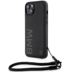 BMW BMHCP15S23RMRLK iPhone 15 | 14 | 13 6.1" czarny|black hardcase Signature Leather Wordmark Cord цена и информация | Чехлы для телефонов | pigu.lt