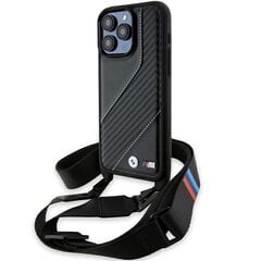 BMW BMHCP15X23PSCCK iPhone 15 Pro Max 6.7" czarny|black hardcase M Edition Carbon Stripe & Strap цена и информация | Чехлы для телефонов | pigu.lt