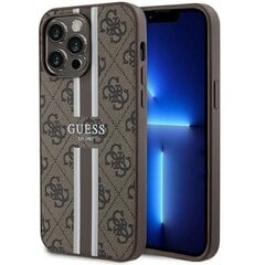 Guess GUHMP15XP4RPSW iPhone 15 Pro Max 6.7" brązowy|brown hardcase 4G Printed Stripes MagSafe цена и информация | Чехлы для телефонов | pigu.lt