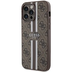 Guess GUHMP15XP4RPSW iPhone 15 Pro Max 6.7" brązowy|brown hardcase 4G Printed Stripes MagSafe цена и информация | Чехлы для телефонов | pigu.lt