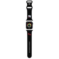 Hello Kitty Pasek HKAWLSCHBLK Apple Watch 42|44|45|49mm czarny|black strap Silicone Kitty Head цена и информация | Аксессуары для смарт-часов и браслетов | pigu.lt