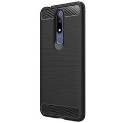 „Carbon“ твердый силиконовый чехол (TPU) - черный (Nokia 3.1 Plus 2018) цена и информация | Чехлы для телефонов | pigu.lt