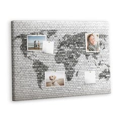Smeigtukų lenta Pasaulio plytų sienų žemėlapis, 100x70 cm kaina ir informacija | Kanceliarinės prekės | pigu.lt