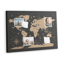 Smeigtukų lenta Vintažinis pasaulio žemėlapis, 100x70 cm kaina ir informacija | Kanceliarinės prekės | pigu.lt