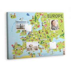 Smeigtukų lenta Pasaulio žemėlapis su vėliavomis, 100x70 cm kaina ir informacija | Kanceliarinės prekės | pigu.lt
