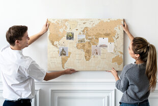 Smeigtukų lenta Politinis pasaulio žemėlapis, 100x70 cm kaina ir informacija | Kanceliarinės prekės | pigu.lt