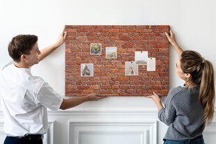 Smeigtukų lenta Sena plytų siena, 100x70 cm kaina ir informacija | Kanceliarinės prekės | pigu.lt