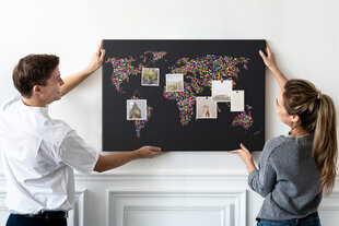 Smeigtukų lenta Pasaulio žemėlapis nuo taškų, 100x70 cm kaina ir informacija | Kanceliarinės prekės | pigu.lt