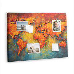 Smeigtukų lenta Dekoratyvinis pasaulio žemėlapis, 100x70 cm kaina ir informacija | Kanceliarinės prekės | pigu.lt
