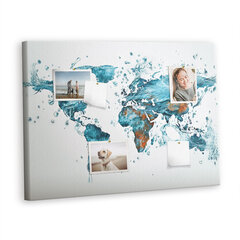Smeigtukų lenta Pasaulio vandens žemėlapis, 100x70 cm kaina ir informacija | Kanceliarinės prekės | pigu.lt