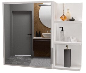 Vonios spintelės cosmo lentynos Balta spintelė su veidrodžiu kaina ir informacija | Vonios kambario aksesuarai | pigu.lt