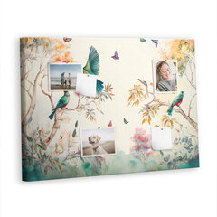 Smeigtukų lenta Gėlės paukščiai gamta, 100x70 cm kaina ir informacija | Kanceliarinės prekės | pigu.lt