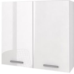 NEO Moderni sieninė spintelė 80 cm balta blizgi kaina ir informacija | Vonios spintelės | pigu.lt