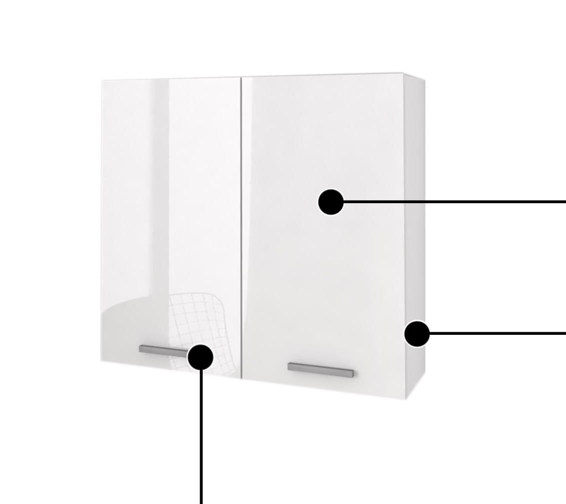 NEO Moderni sieninė spintelė 80 cm balta blizgi kaina ir informacija | Vonios spintelės | pigu.lt