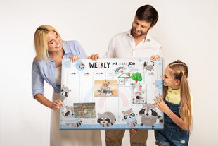 Smeigtukų lenta Savaitės planuotojas vaikams, 100x70 cm kaina ir informacija | Kanceliarinės prekės | pigu.lt