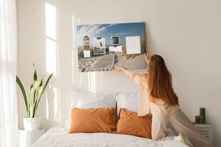 Smeigtukų lenta Vaizdas į paplūdimį, 100x70 cm kaina ir informacija | Kanceliarinės prekės | pigu.lt