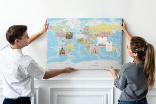 Smeigtukų lenta Politinis pasaulio žemėlapis, 100x70 cm kaina ir informacija | Kanceliarinės prekės | pigu.lt