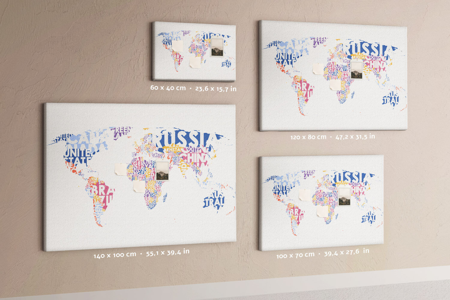 Smeigtukų lenta Pasaulio žemėlapio šalys, 100x70 cm kaina ir informacija | Kanceliarinės prekės | pigu.lt
