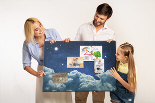 Smeigtukų lenta Naktinis dangus, 100x70 cm kaina ir informacija | Kanceliarinės prekės | pigu.lt