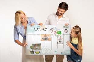 Smeigtukų lenta Cactus Weekly Planner, 100x70 cm цена и информация | Kanceliarinės prekės | pigu.lt