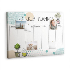 Smeigtukų lenta Cactus Weekly Planner, 100x70 cm цена и информация | Kanceliarinės prekės | pigu.lt