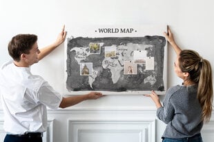 Smeigtukų lenta Retro World Map, 100x70 cm kaina ir informacija | Kanceliarinės prekės | pigu.lt