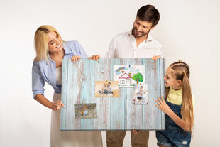 Smeigtukų lenta Pastelinė mediena, 100x70 cm kaina ir informacija | Kanceliarinės prekės | pigu.lt