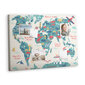 Smeigtukų lenta Pasaulio paveikslėlių žemėlapis, 100x70 cm цена и информация | Kanceliarinės prekės | pigu.lt