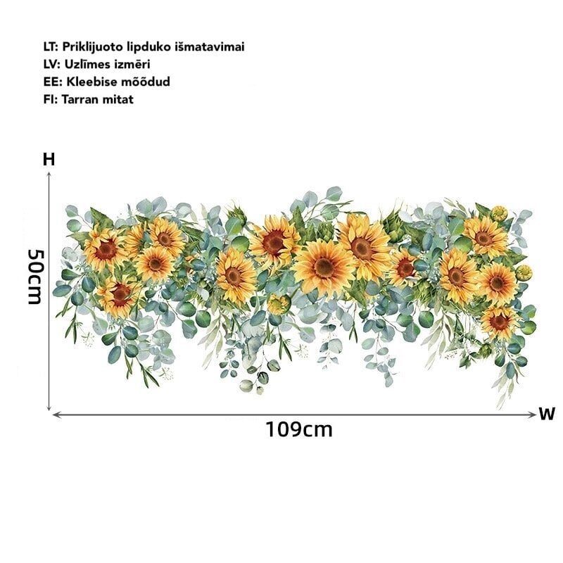 Interjero lipdukas Saulėgrąžos kaina ir informacija | Interjero lipdukai | pigu.lt