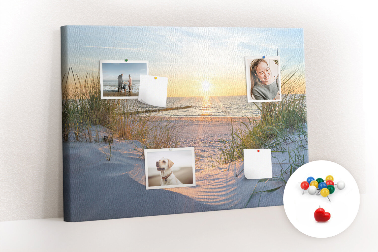 Smeigtukų lenta Saulėlydis paplūdimyje, 100x70 cm kaina ir informacija | Kanceliarinės prekės | pigu.lt