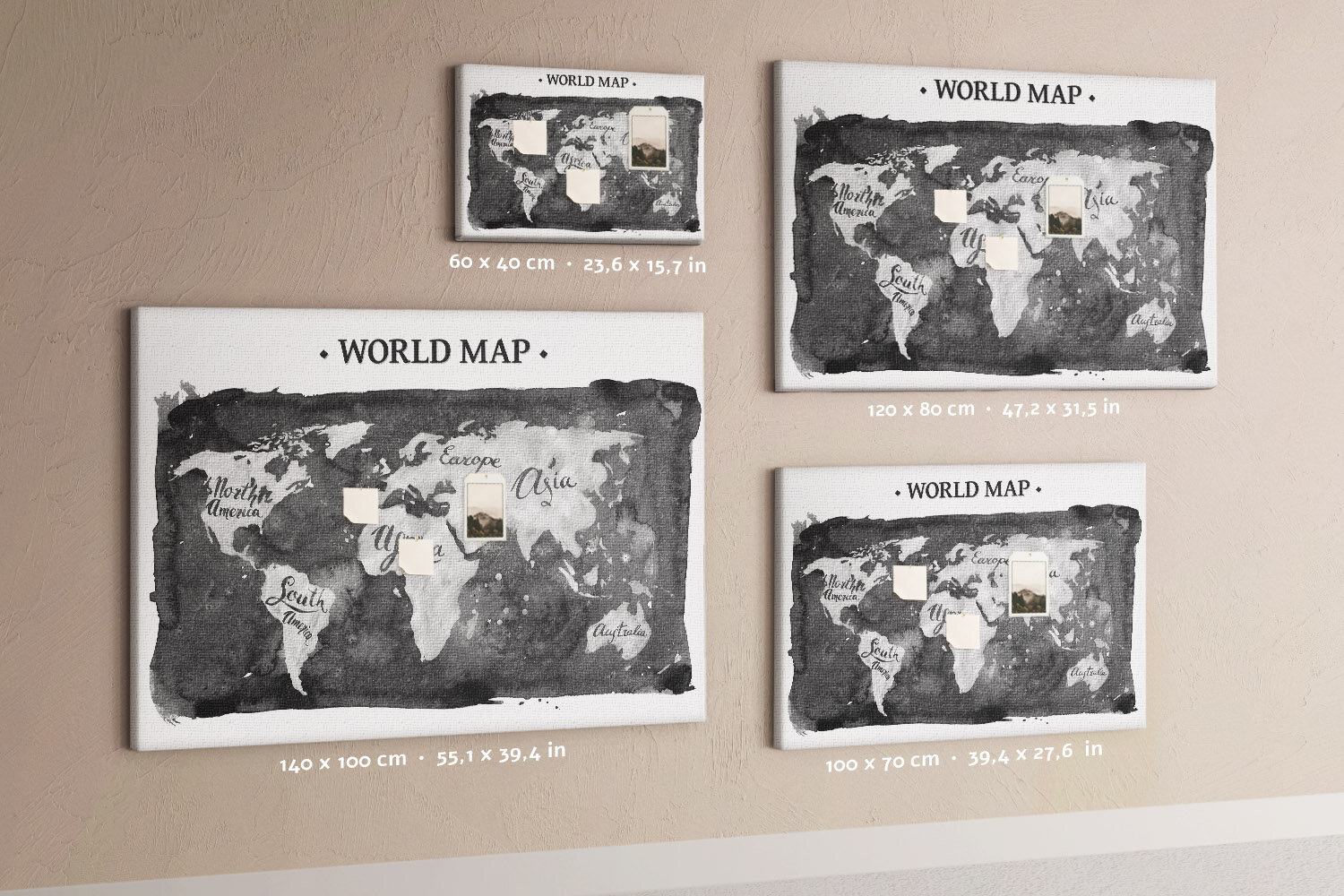 Smeigtukų lenta Retro World Map, 100x70 cm kaina ir informacija | Kanceliarinės prekės | pigu.lt