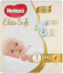 Подгузники «Huggies» Elite Soft Extra Care, 1 размер, 3-5 кг, 84 шт цена и информация | Подгузники | pigu.lt