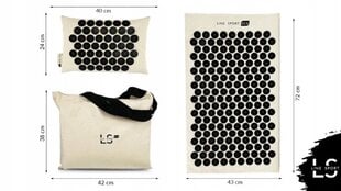 Akupresūrinis kilimėlis su pagalve Eco, 72x43cm, juodas/smėlio spalvos цена и информация | Аксессуары для массажа | pigu.lt