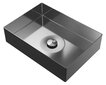 Plieninis praustuvas stačiakampio formos stalviršis Laja juodas vonios praustuvas kamštis click clack kaina ir informacija | Praustuvai | pigu.lt