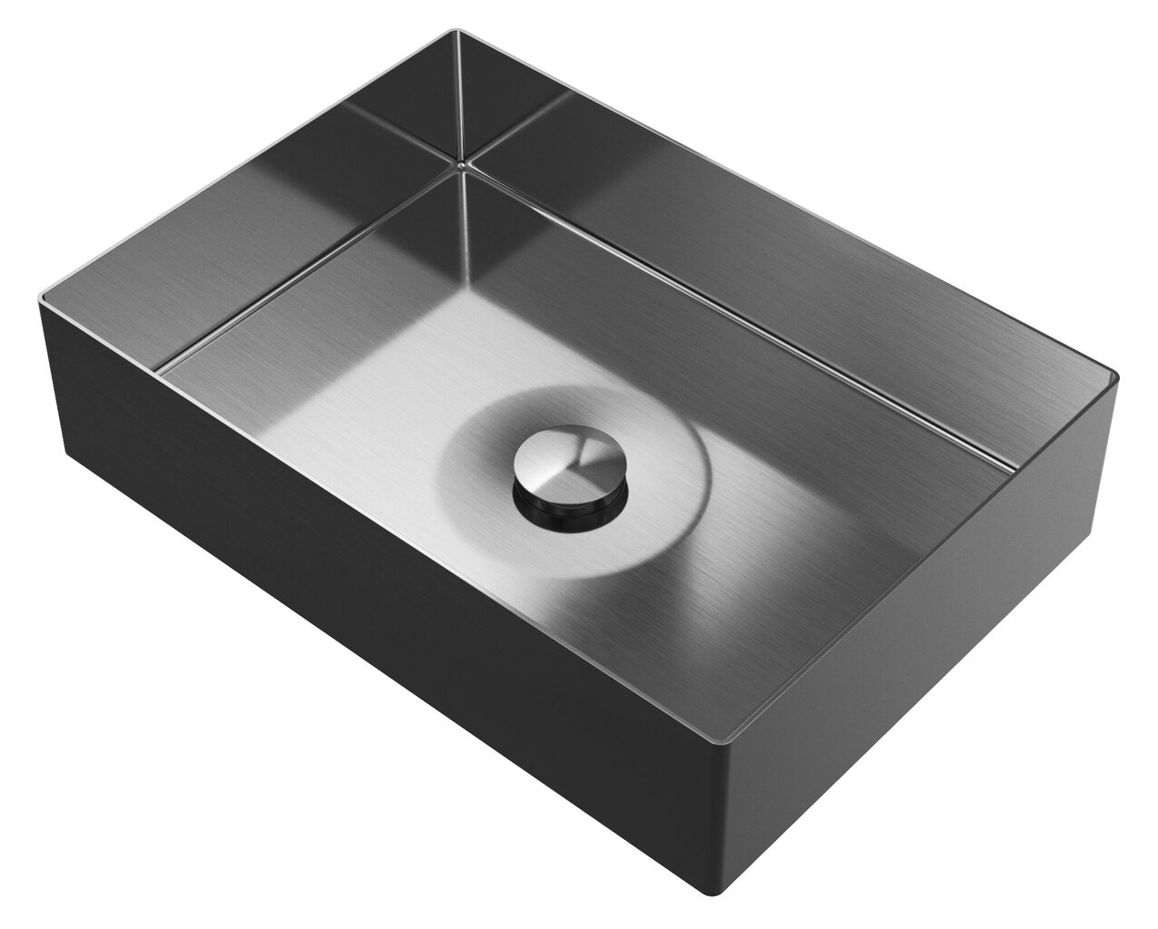 Plieninis praustuvas stačiakampio formos stalviršis Laja juodas vonios praustuvas kamštis click clack цена и информация | Praustuvai | pigu.lt