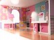 Medinis lėlių namas Cerlo su baldais rožinis, 70 cm kaina ir informacija | Žaislai mergaitėms | pigu.lt