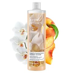 Dušo želė su persikų ir vanilės aromatu bei makadamijos aliejumi Avon Simply Luxurious, 500 ml kaina ir informacija | Dušo želė, aliejai | pigu.lt