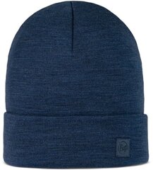 Buff merino vilnos megzta unisex žieminė kepurė, mėlyna kaina ir informacija | Vyriški šalikai, kepurės, pirštinės | pigu.lt
