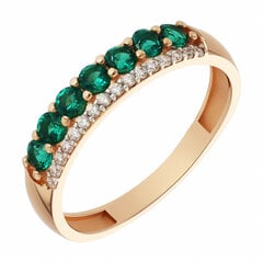 Золотое кольцо с цирконами Brasco 58396 цена и информация | Кольца | pigu.lt