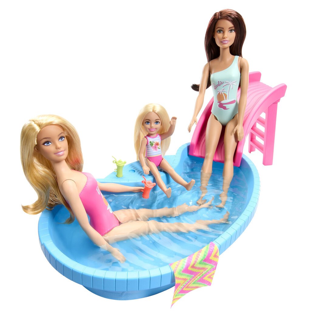 Lėlės ir baseino pramogų rinkinys Barbie kaina ir informacija | Žaislai mergaitėms | pigu.lt