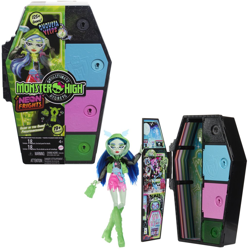 Lėlė su siurprizais Monster High Skulltimates, Ghoulia Yelps kaina ir informacija | Žaislai mergaitėms | pigu.lt