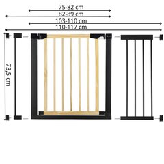 Laiptų apsauginiai vartai Springos SG0012AC 75-117 cm kaina ir informacija | Saugos varteliai, apsaugos | pigu.lt