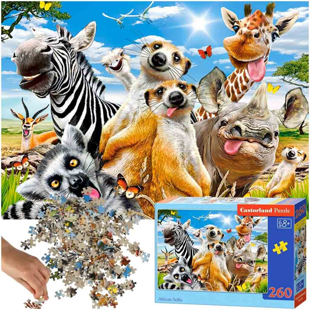 Dėlionė Afrikos gyvūnai Castorland, 260 d. kaina ir informacija | Dėlionės (puzzle) | pigu.lt