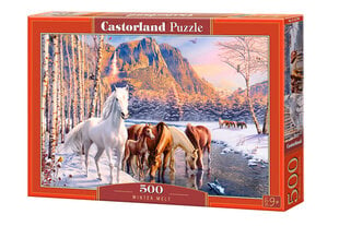 Dėlionė žirgai žiemos kraštovaizdis Castorland, 500 d. kaina ir informacija | Dėlionės (puzzle) | pigu.lt