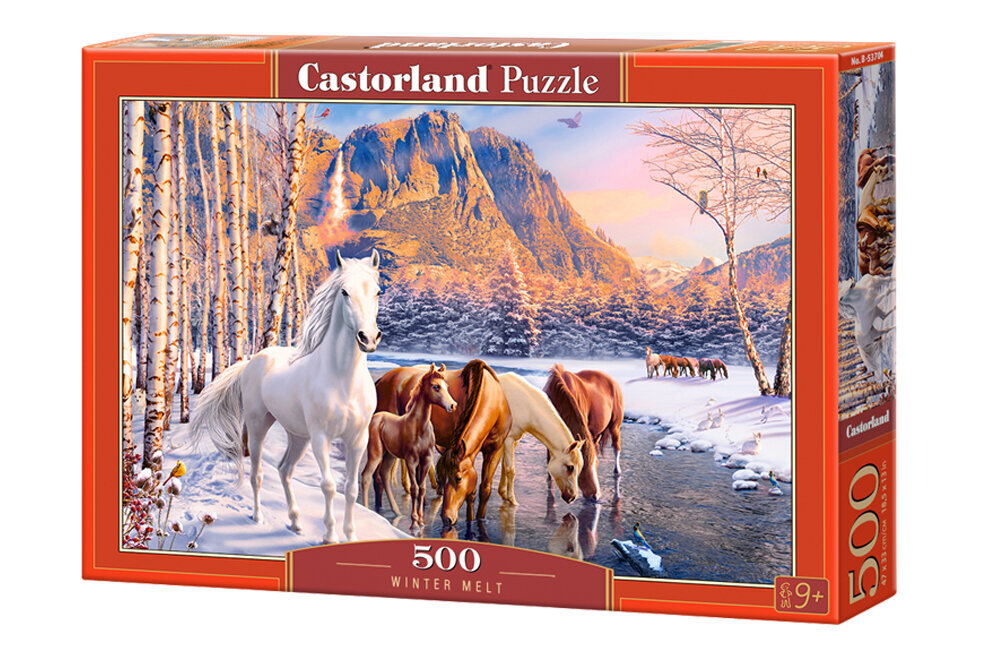 Dėlionė žirgai žiemos kraštovaizdis Castorland, 500 d. цена и информация | Dėlionės (puzzle) | pigu.lt