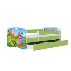 Зеленая кровать babydreams без ящика, с матрасом 180/80 цена и информация | Детские кровати | pigu.lt